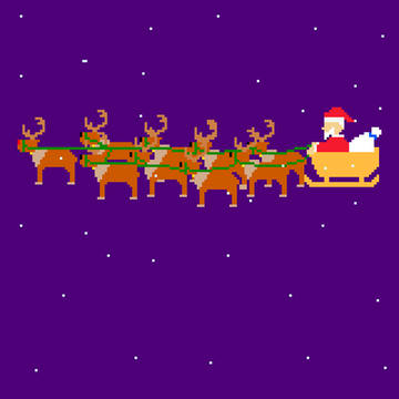 サンタとトナカイのドット絵