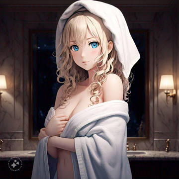 anime girl in towel