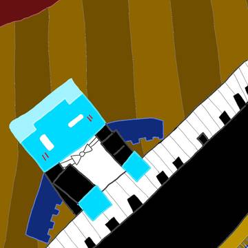 ピアノのコンサートで アレイが演奏する🎹イラストです。❤️