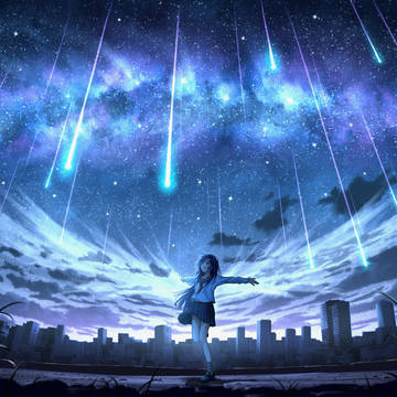 今夜就绽放于星空吧