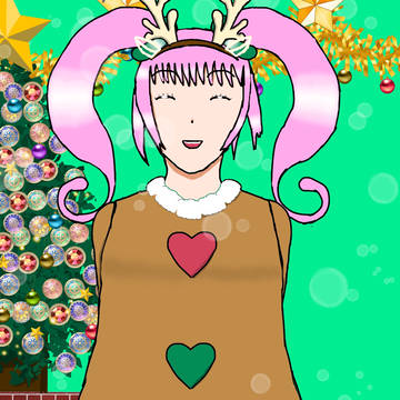 クリスマスのトナカイの格好をしたルビーちゃん