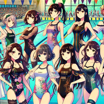 競泳女子集合
