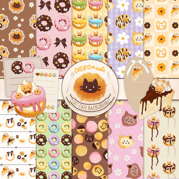 有料素材集「CAT CAFE BACKGROUND」
