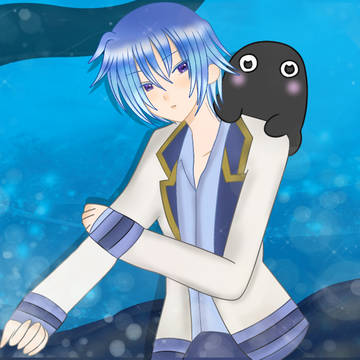 「触手のクロちゃんを育児する天上空」タイトル画面イラスト