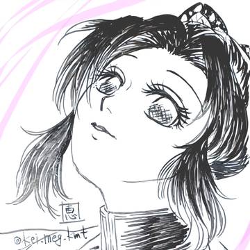 👹落描きアナログ絵　🌊🦋🔥