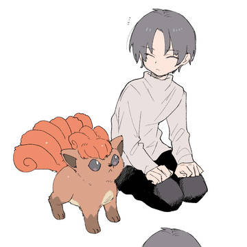 ポケモンと人間の漫画と絵