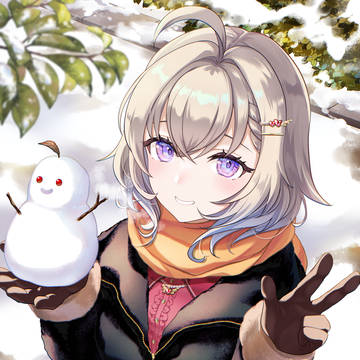 オリジナル　ゆきだるまと女の子
