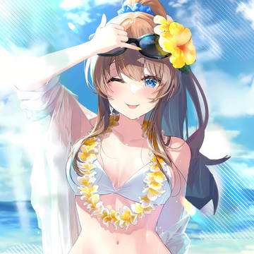 Nanami bottomless on the beach