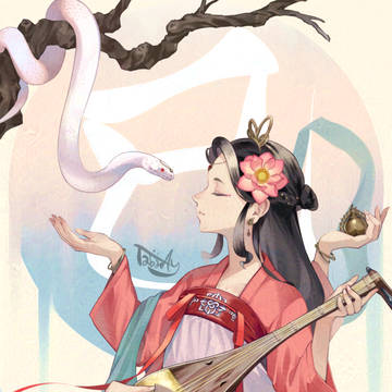 2025年賀絵・弁天の使い