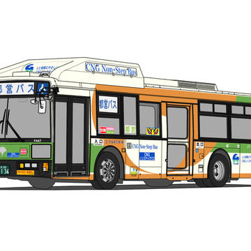 【バスイラスト】東京都交通局 日デCNGノンステップ F447