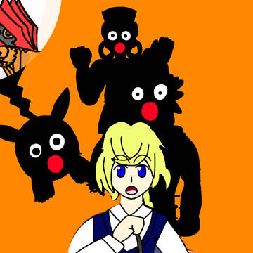 サトシとピカチュウとジョーイさんに破壊光線を打つグラードン