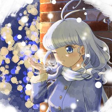イルミネーションと女の子