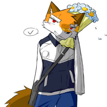 无臂狐狸给你送花~