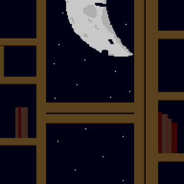 星と月の見える本棚