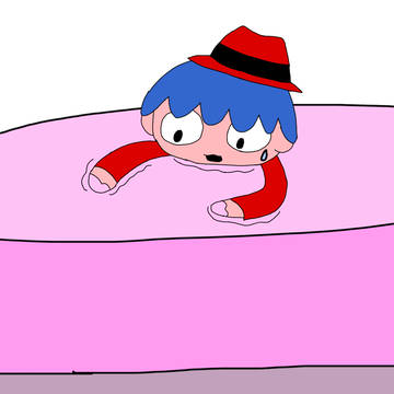 ピンクのヘドロのベッドを蹴る