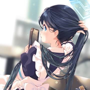 髪を整えるアリス