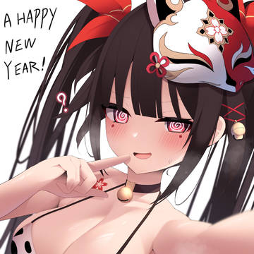 花火年賀ビキニ絵とお尻の絵