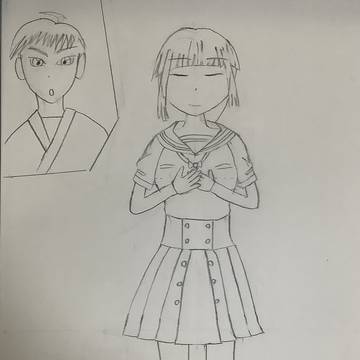 （練習中）『あおいとり』挿絵用イラストラフ