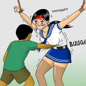girl punched by a psycho boy