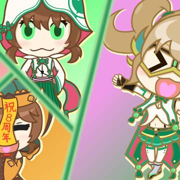【サモンズボード】福禄ちゃん8周年記念絵「福禄寿☆集結！」
