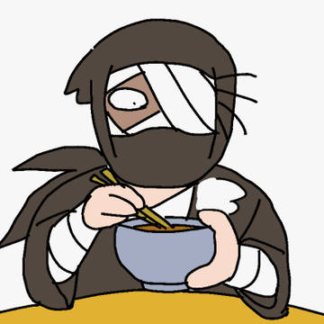うどんの汁が目に入った雑渡さん。