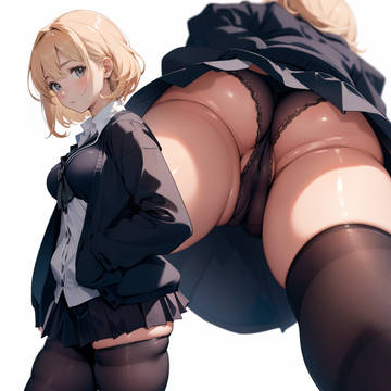 制服JK(黒)のえちえちおパンツ盗撮アングル お尻編