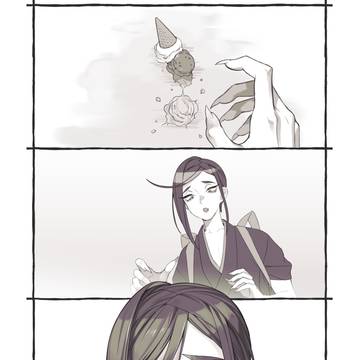 アイスを落とす静形