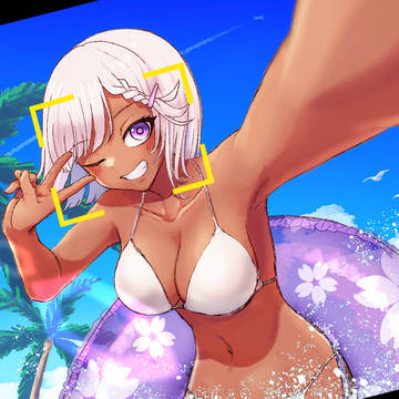 水着の褐色女子