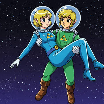 Retro Space Link and Zelda