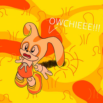 Cream's butt on fire