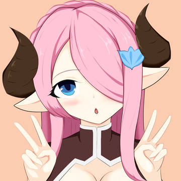 ナルメアお姉ちゃんにダブルピースしてもらった
