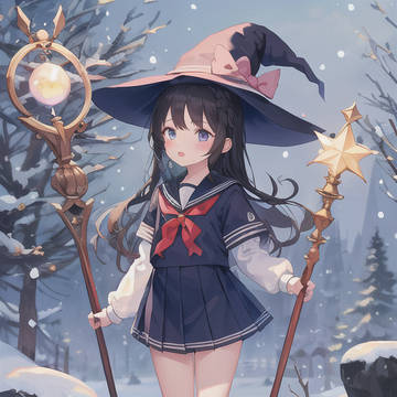 雪の中の魔女娘