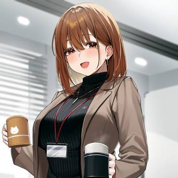 はい、コーヒー差し入れ！一緒に休憩しよ！