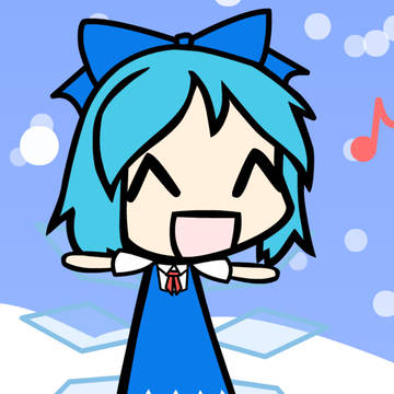 Cirno playing around the snow!