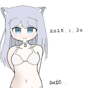 水着×猫耳