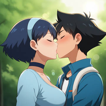 Miette kiss Ash Pokemon Melody