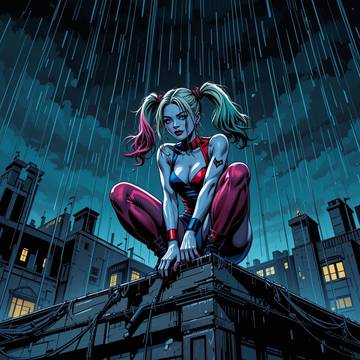 Harley Quinn rooftop Airt