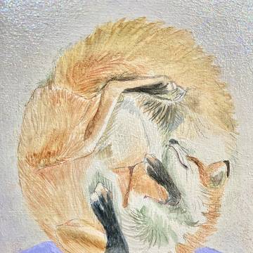 きつねと月
