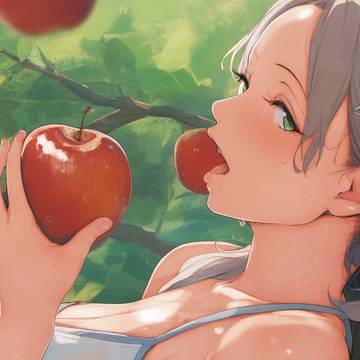 Eating Apple Girl