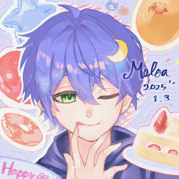 メロア誕生日記念ファンアート🧩🎨💙