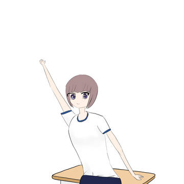 僕の机で待っててくれたブルマ女子！