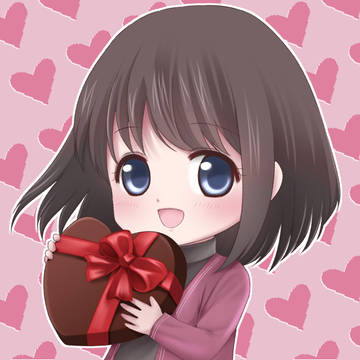 女の子とバレンタインチョコ