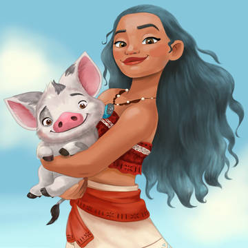 Moana from Disney coloring book