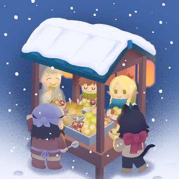 雪の日、センシのおでん屋台