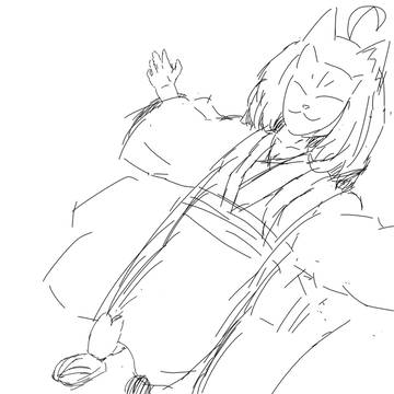 寝っ転がってるオリキャラちゃんの落書き