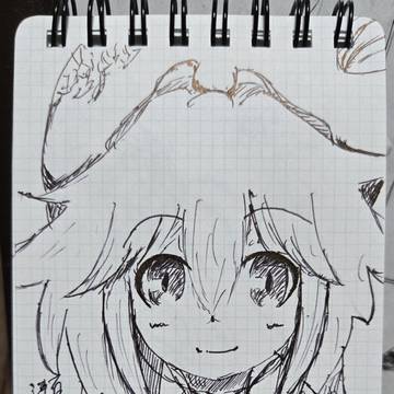 昼休みにメモに落書き