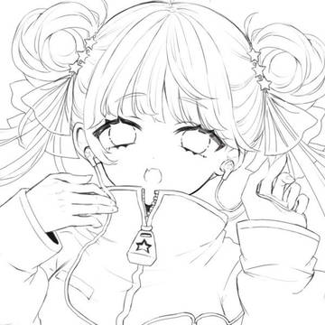 フリー線画塗らせてもらいました