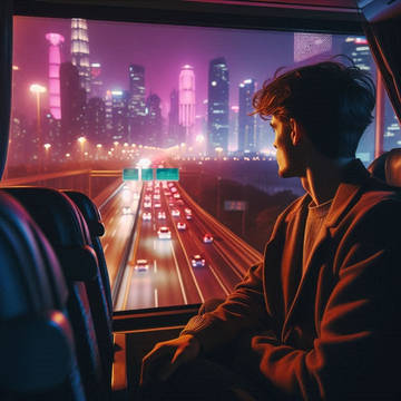 真夜中の高速バス