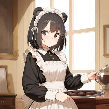ヴィクトリア調メイド チョコレート菓子とお茶を添えて