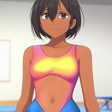 褐色 水着(?)